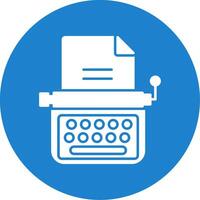 Typewriter Glyph Circle Icon vector