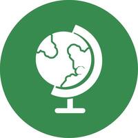 Earth Globe Glyph Circle Icon vector