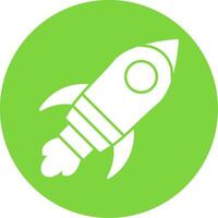 Rocket Glyph Circle Icon vector