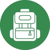 Backpack Glyph Circle Icon vector