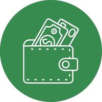 Wallet Linear Circle Multicolor Design Icon vector