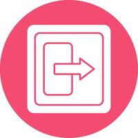 Log Out Glyph Circle Icon vector