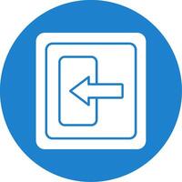 Log In Glyph Circle Icon vector