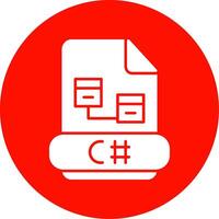 C Sharp Glyph Circle Icon vector