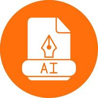 Ai Glyph Circle Icon vector