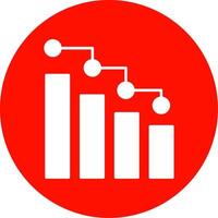 Bar Chart Glyph Circle Icon vector