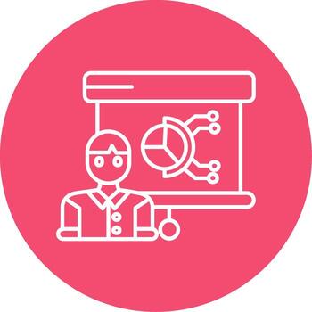 presentación lineal circulo multicolor diseño icono vector