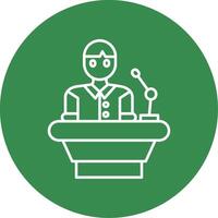 Lecturer Linear Circle Multicolor Design Icon vector