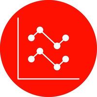 Line Chart Glyph Circle Icon vector