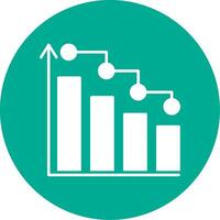 Bar Chart Glyph Circle Icon vector