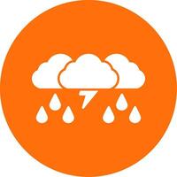 Storm Glyph Circle Icon vector