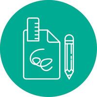 Draft Linear Circle Multicolor Design Icon vector