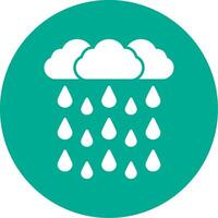 Heavy Rain Glyph Circle Icon vector