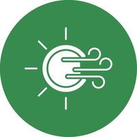 Windy Glyph Circle Icon vector