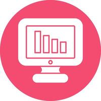 Bar Chart Glyph Circle Icon vector