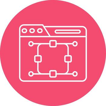 Curve Linear Circle Multicolor Design Icon vector