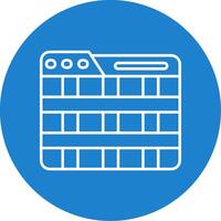 Grid Linear Circle Multicolor Design Icon vector