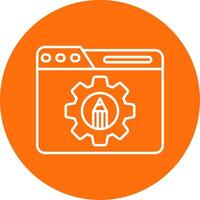 Settings Linear Circle Multicolor Design Icon vector