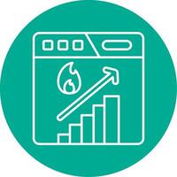 Increase Linear Circle Multicolor Design Icon vector