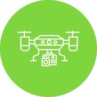 Camera drone Linear Circle Multicolor Design Icon vector