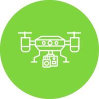 Camera drone Linear Circle Multicolor Design Icon vector