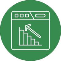 Bar chart Linear Circle Multicolor Design Icon vector