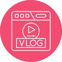 Vlog Linear Circle Multicolor Design Icon vector