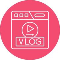 Vlog Linear Circle Multicolor Design Icon vector