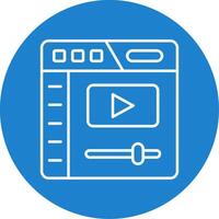 Video player Linear Circle Multicolor Design Icon vector