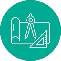 Draft Linear Circle Multicolor Design Icon vector