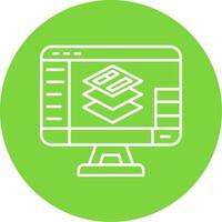 Layers Linear Circle Multicolor Design Icon vector