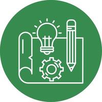 Blueprint Linear Circle Multicolor Design Icon vector