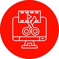 Video editor Linear Circle Multicolor Design Icon vector