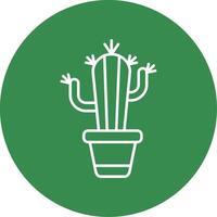 Cactus Linear Circle Multicolor Design Icon vector