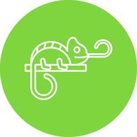 Chameleon Linear Circle Multicolor Design Icon vector