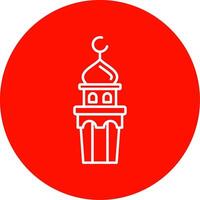 Minaret Linear Circle Multicolor Design Icon vector