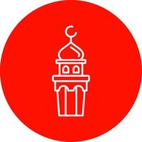 Minaret Linear Circle Multicolor Design Icon vector