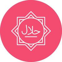 Halal Linear Circle Multicolor Design Icon vector