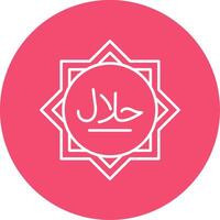 Halal Linear Circle Multicolor Design Icon vector