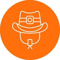 Cowboy hat Linear Circle Multicolor Design Icon vector