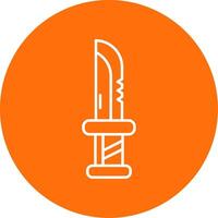 Dagger Linear Circle Multicolor Design Icon vector