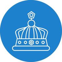 Crown Linear Circle Multicolor Design Icon vector