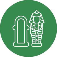 Sarcophagus Linear Circle Multicolor Design Icon vector