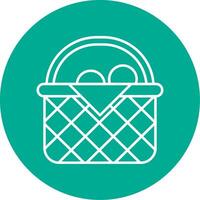 Basket Linear Circle Multicolor Design Icon vector