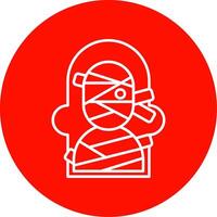 Mummy Linear Circle Multicolor Design Icon vector