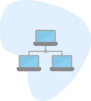 Laptop Network Vector Icon