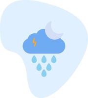 Night Rain Vector Icon