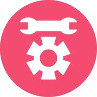 Technical Support Glyph Circle Icon vector