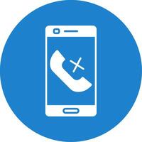 Missed Call Glyph Circle Icon vector