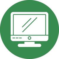 Monitor Glyph Circle Icon vector